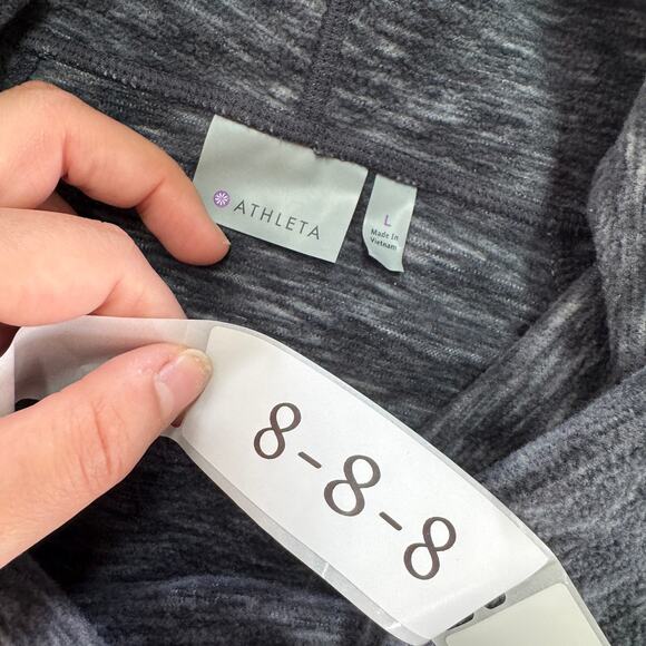 Athleta Top Womens Large Grey Space Dye Tranquillity Cowl Neck Pullover - Picture 4 of 8